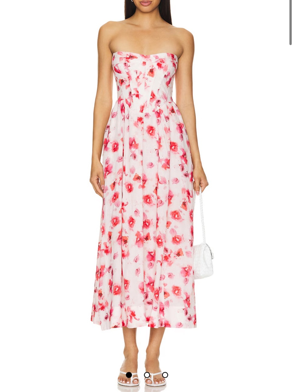 Bardot Lola Midi Dress in Hot Pink Floral, size M